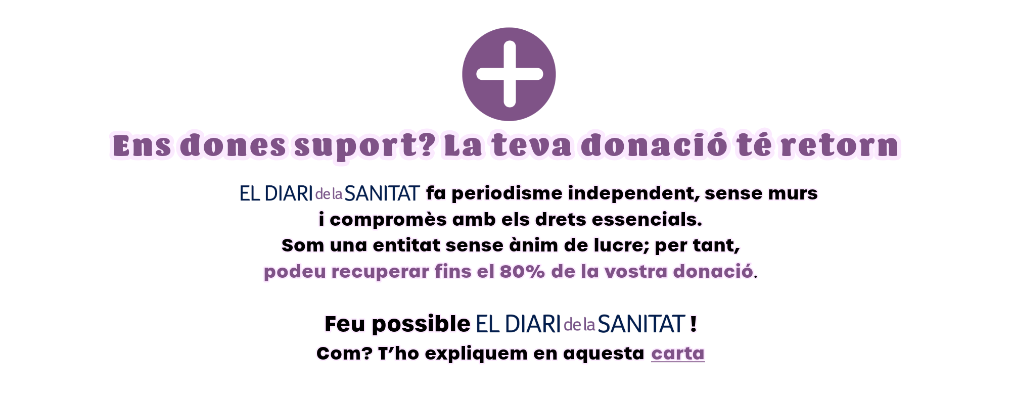 Carta als amics/amigues i lectors/es de El Diari de la Sanitat